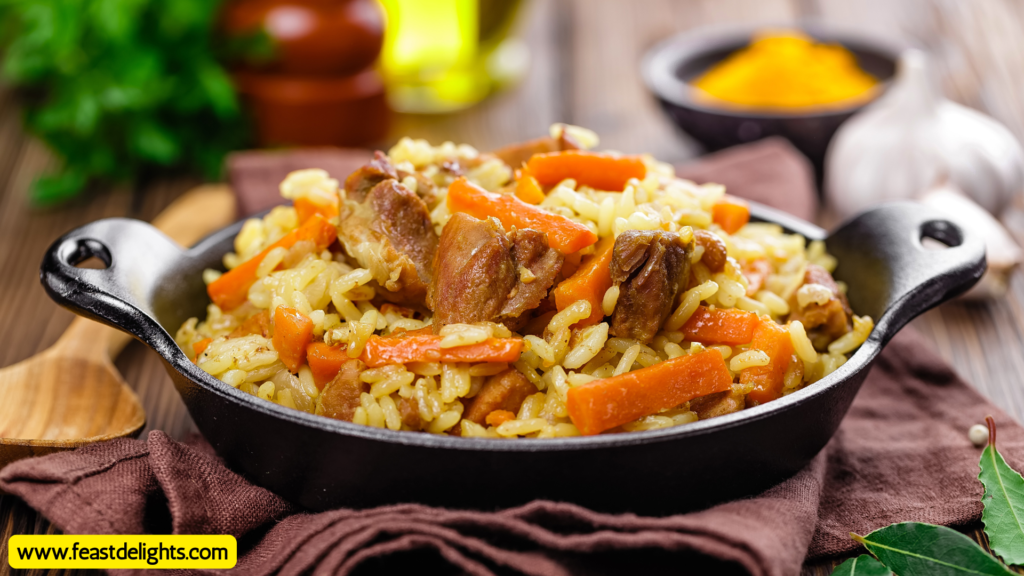 Pork Plov with Carrots and Garlic