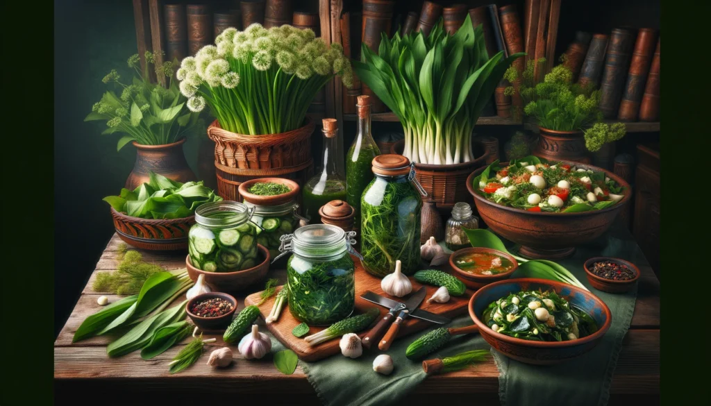 Refrigerator-Pickled Wild Garlic Leaves