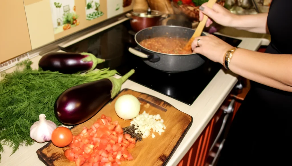 Smoky Eggplant Roe with Tomato and Garlic