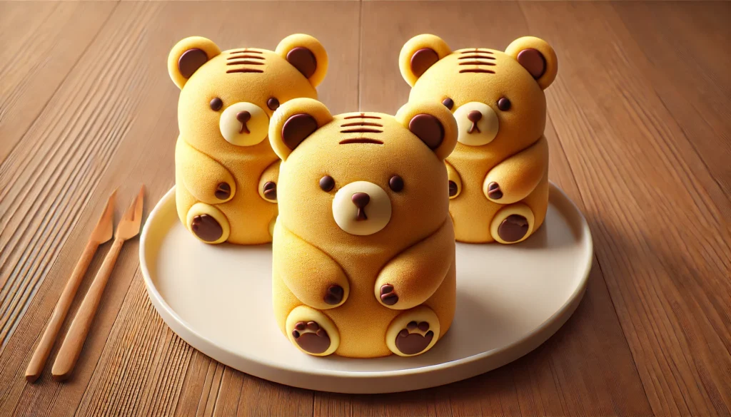 Milk Sponge Bear Cakes with Chocolate Centers
