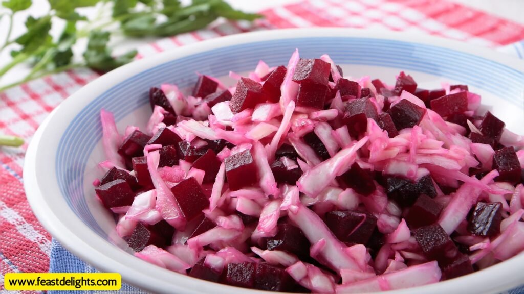 Refrigerator Pickled Cabbage Petals with Beet