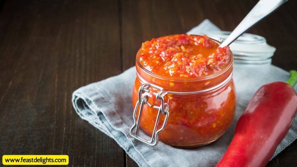 Refrigerator Tomato-Pepper Adjika with Garlic