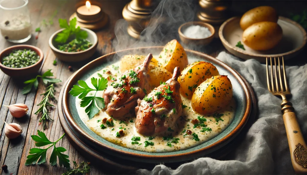 Braised Rabbit in Sour Cream Sauce