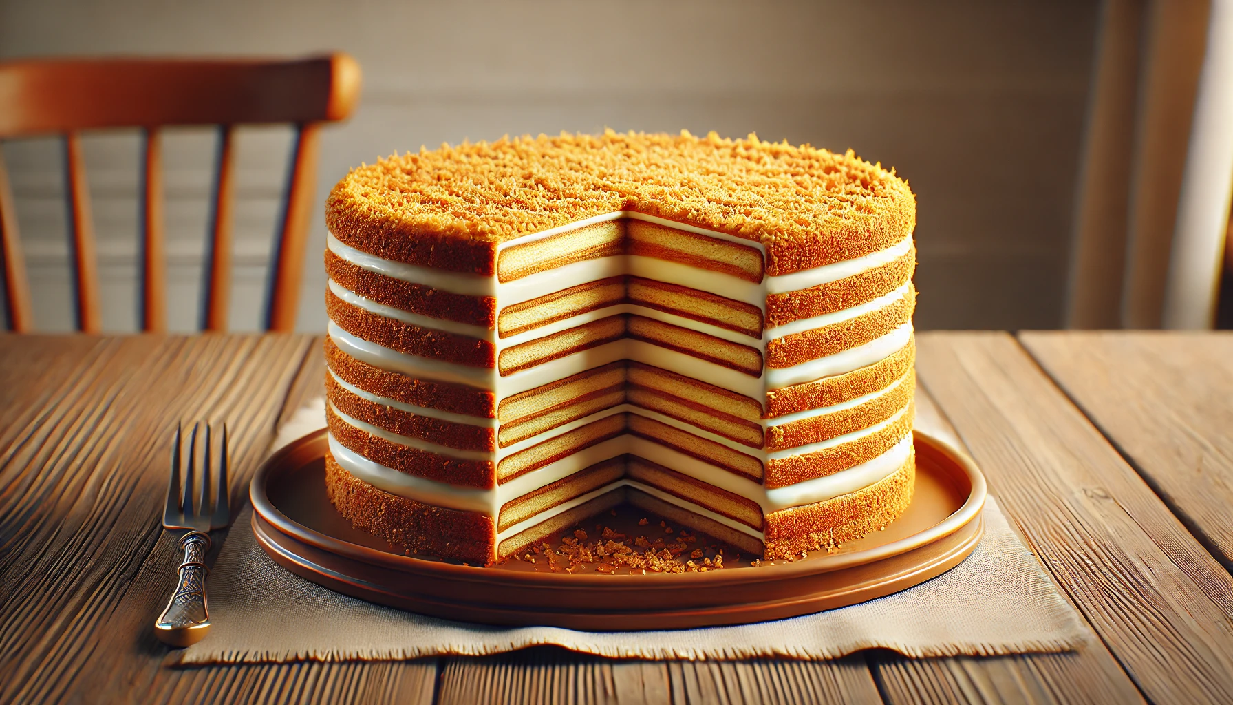 Layered Honey Cake with Sour Cream Frosting