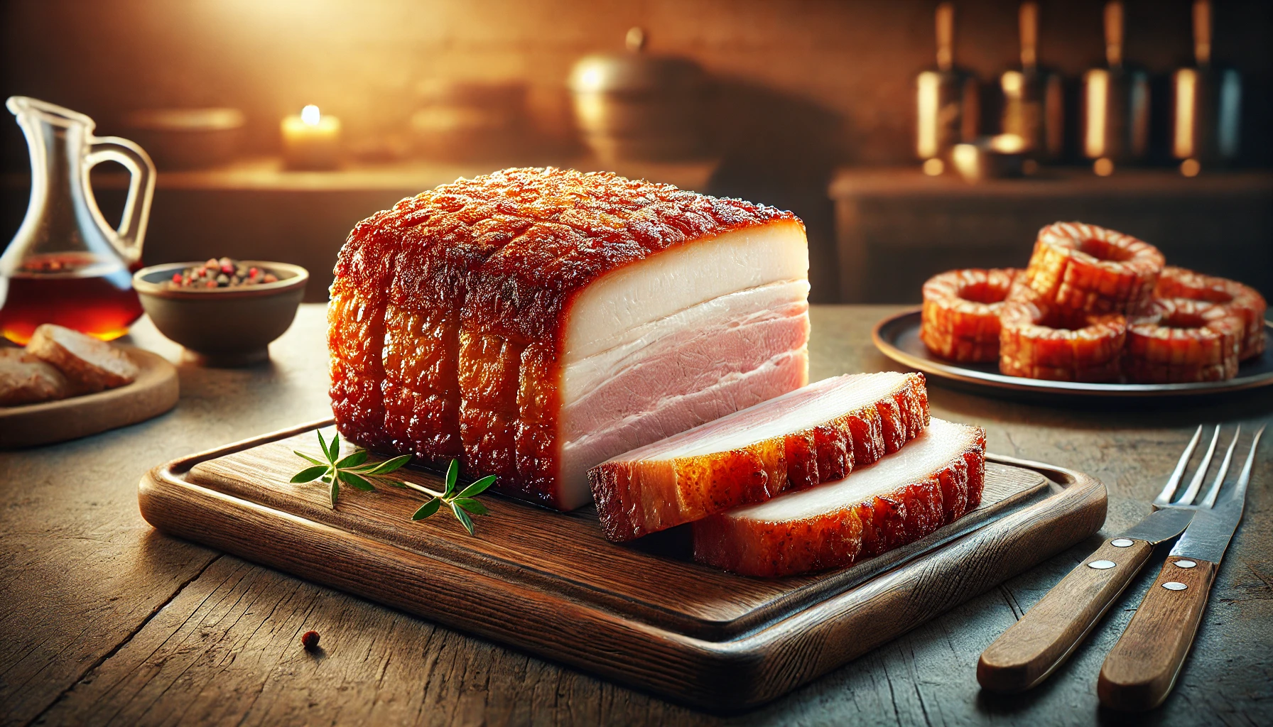 Herb-Roasted Pork Belly with Garlic and Mustard