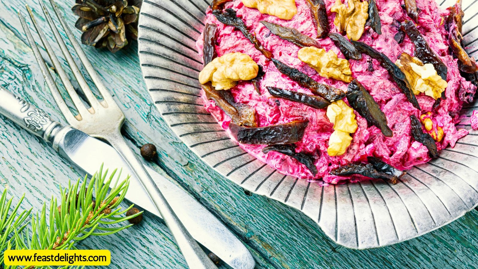 Layered Prune and Walnut Salad