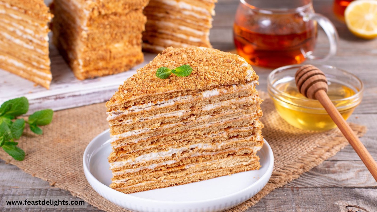 Easy Pourable Honey Cake with Sour Cream
