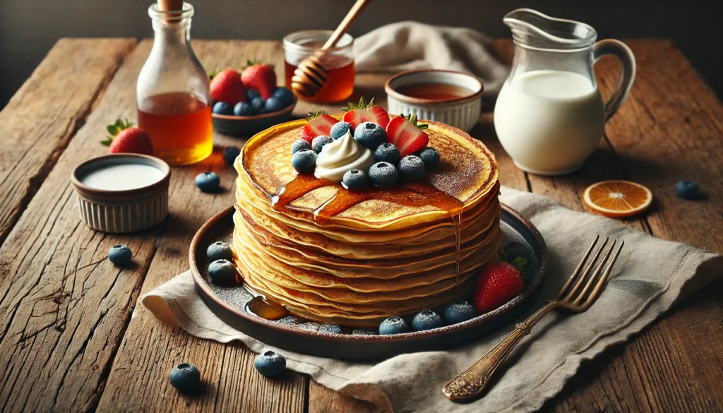 Thin Milk Blini with Hot Water