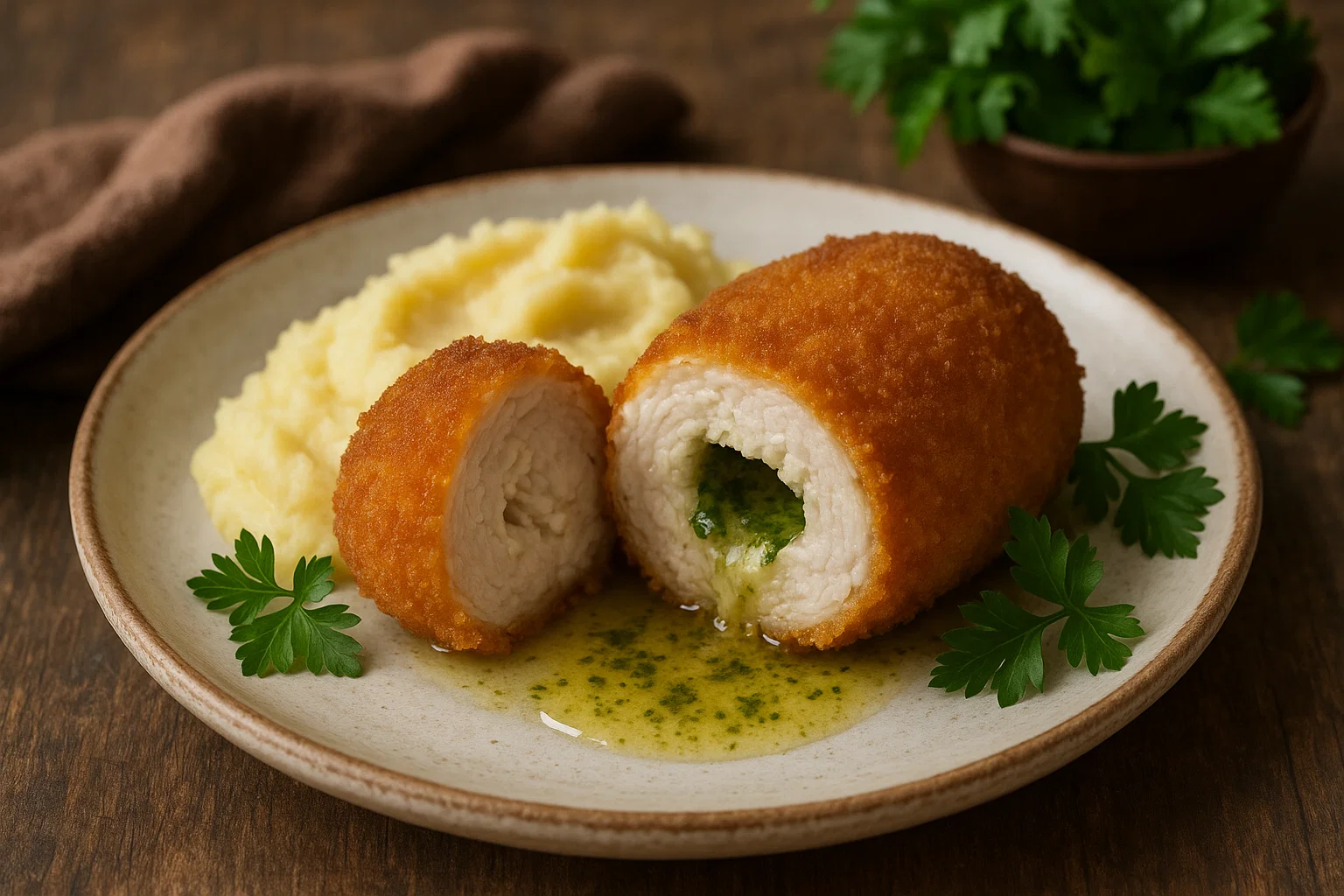 Chicken Kyiv with Parsley Butter