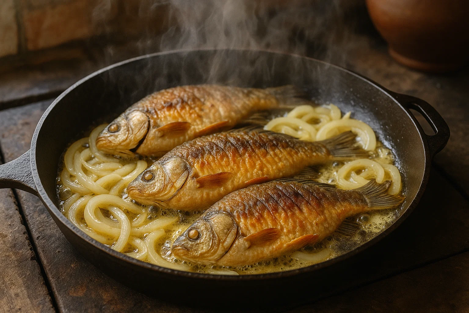 Карасі в сметані рецепт домашнього смаку 2 Смаження карасів з цибулею для рецепту в сметані