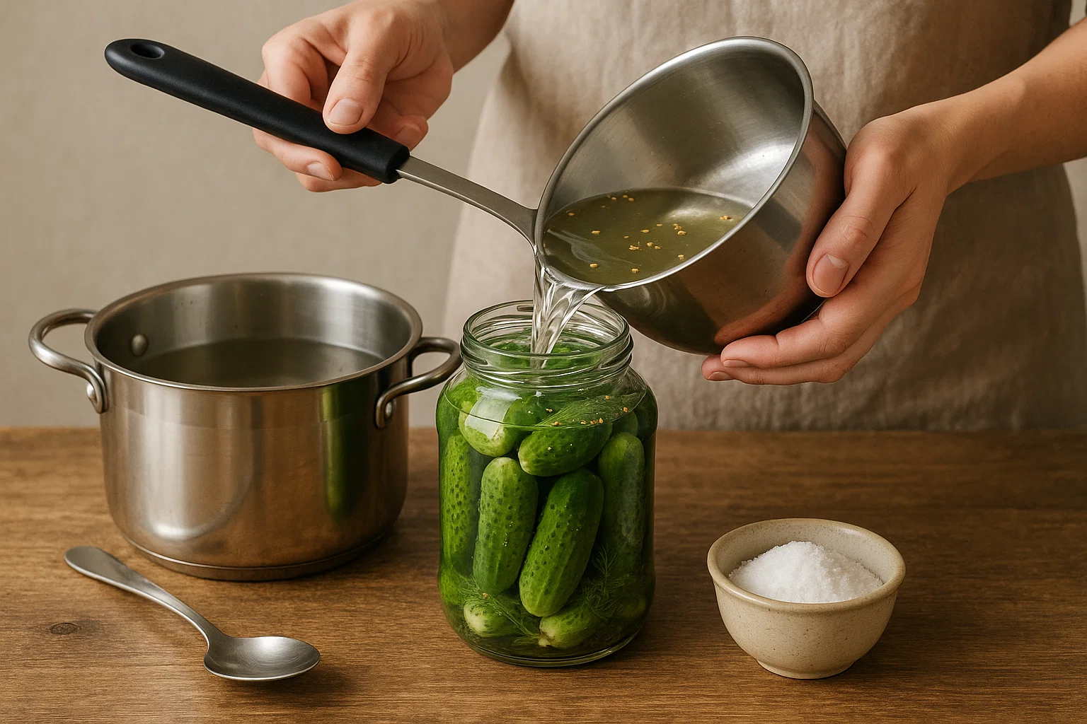 prygotuvannya marinated ogirky litr banka process