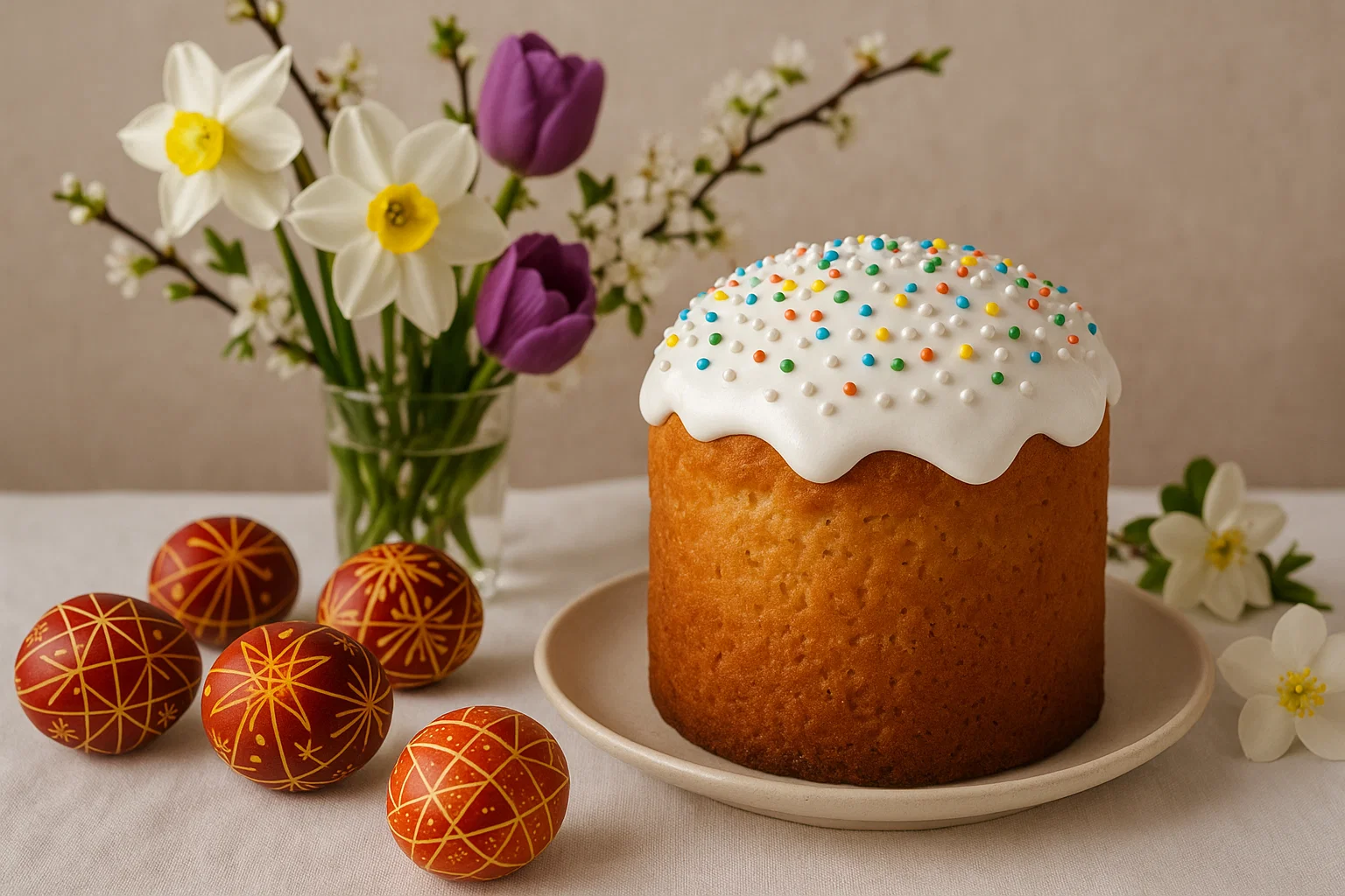 Смачна домашня паска українською на великодньому столі