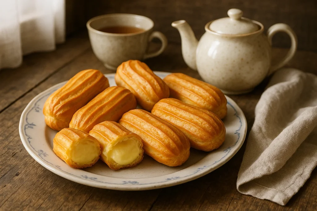 Классические заварные пирожные с кремом