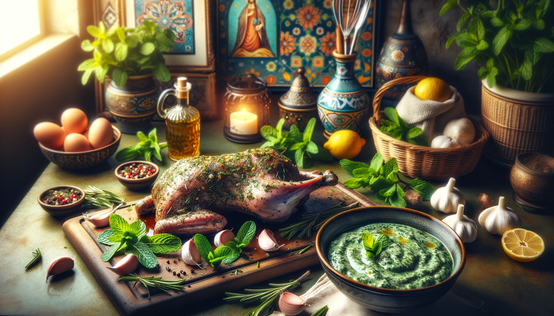 Печена Ягня з М'ятним Соусом на Великодній Стіл 1 Смажена баранина та м'ятний соус