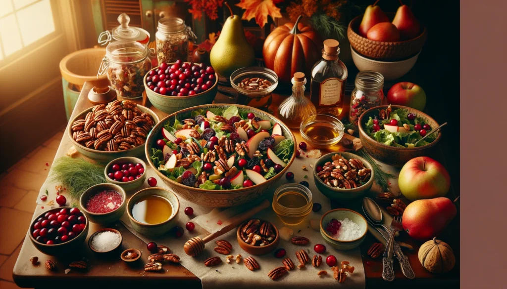Cranberry Pear Salad with Toasted Walnuts