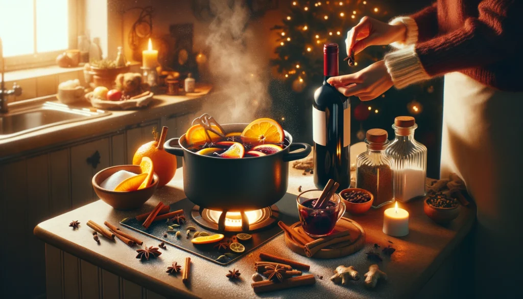 Mulled Red Wine with Citrus and Spices