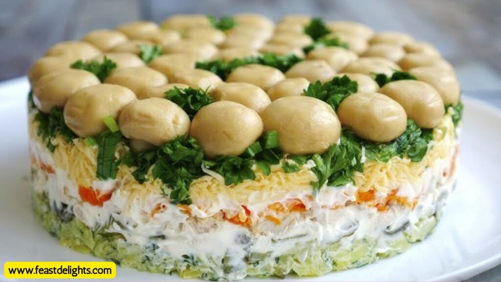 Mushroom Glade Layered Chicken Salad