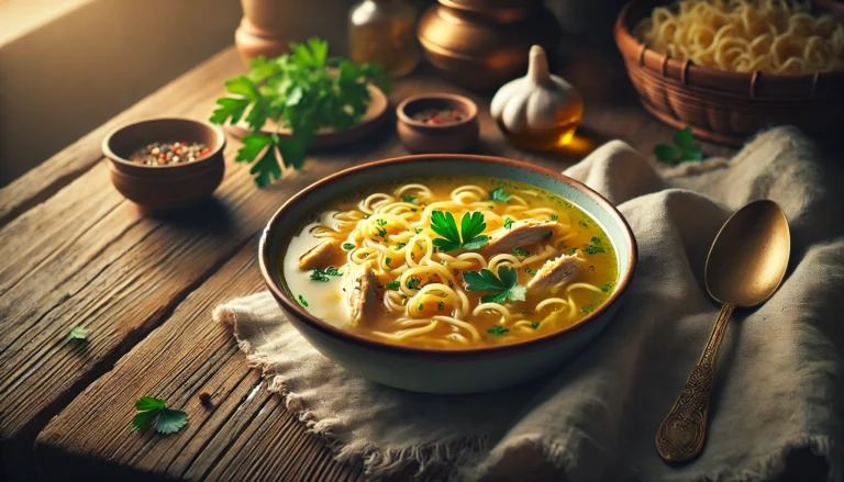 image of classic chicken noodle soup