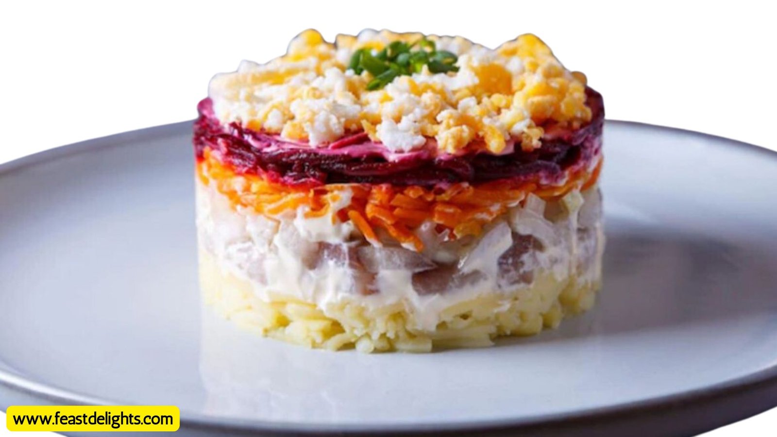 Layered Herring and Beet Salad with Potatoes