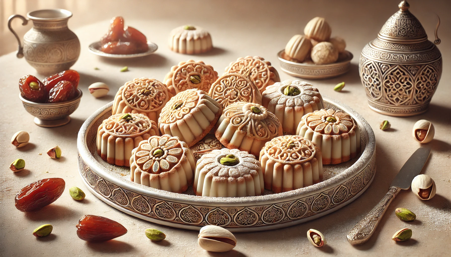 Maamoul-Style Eid Cookies with Pistachio and Dates