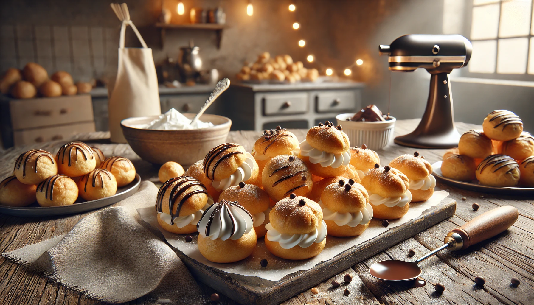 Profiteroles with Vanilla Cream