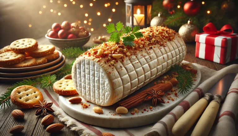 image of yule goat cheese log