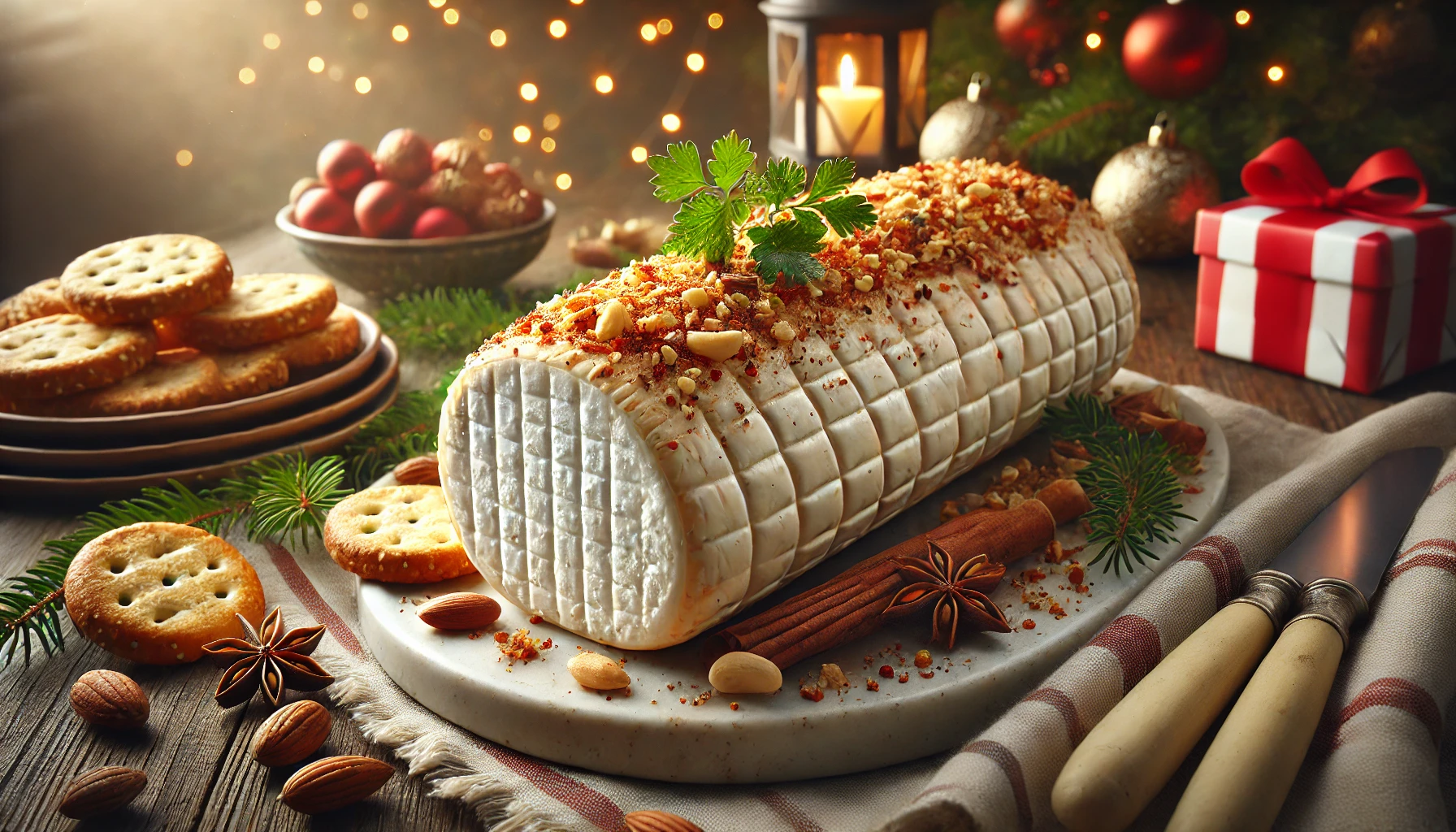 Yule Goat Cheese Log