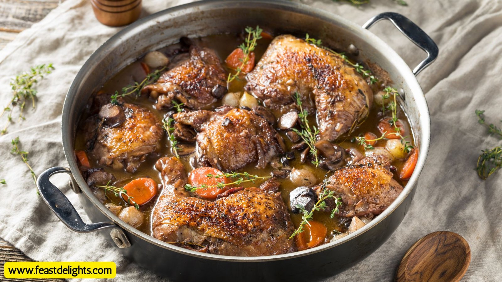 Класичний Coq au Vin: Курка у винному соусі рецепт вдома 1 Класичний Coq au Vin