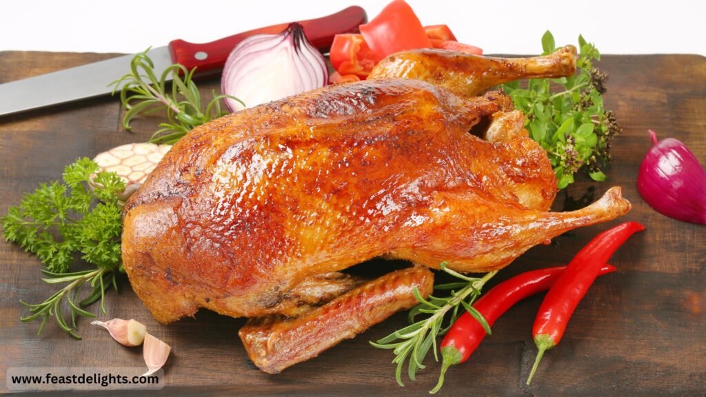 Christmas Roast Duck with Apple and Apricot