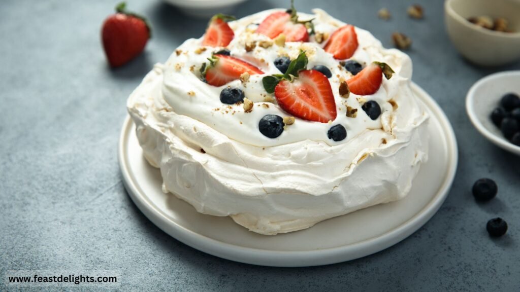 Pavlova with Cream and Fresh Fruit