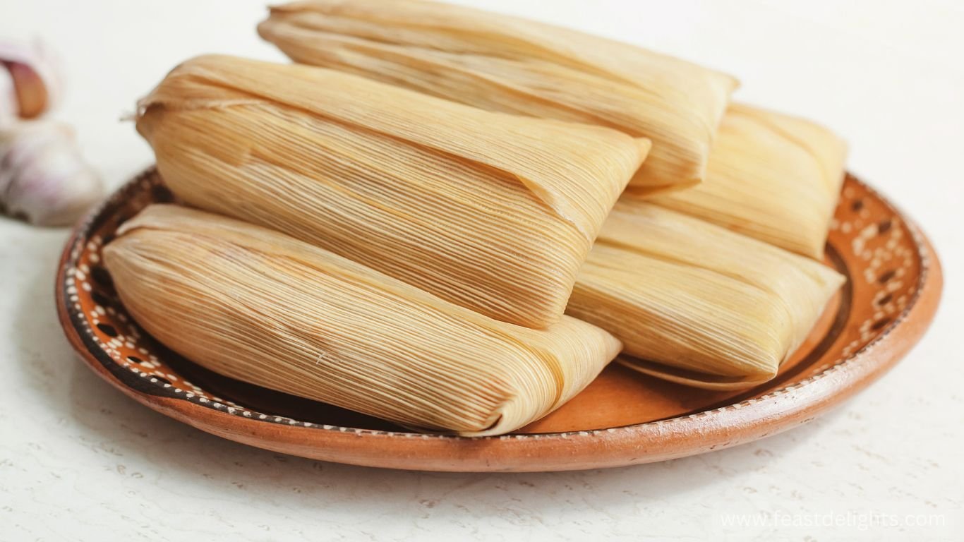 Chicken Tamales Wrapped in Corn Husks