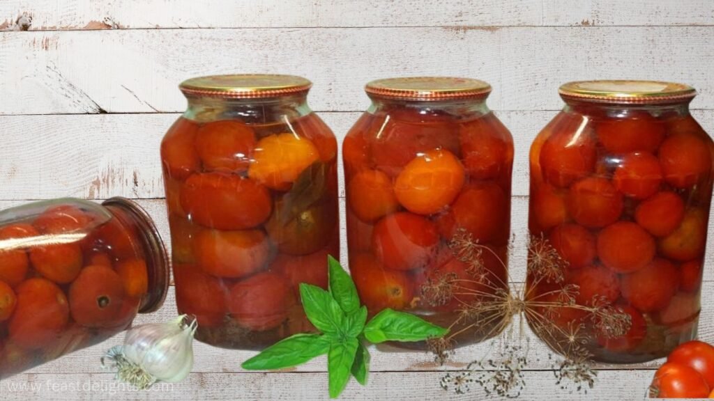 Refrigerator-Pickled Tomatoes with Garlic