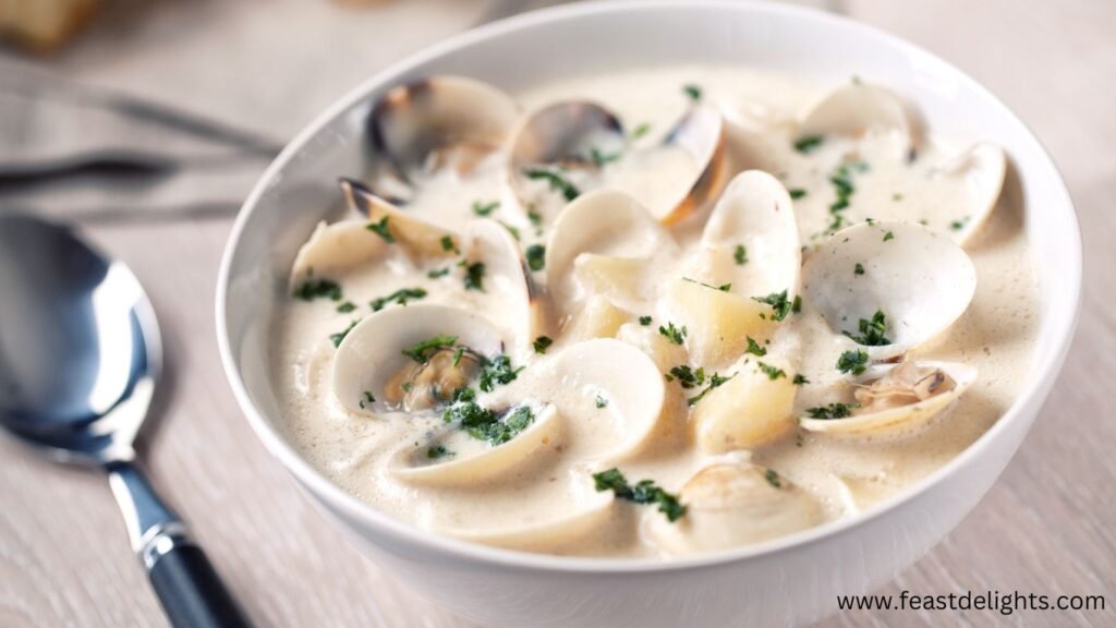 Seafood Chowder with Mussels, Squid and Prawns