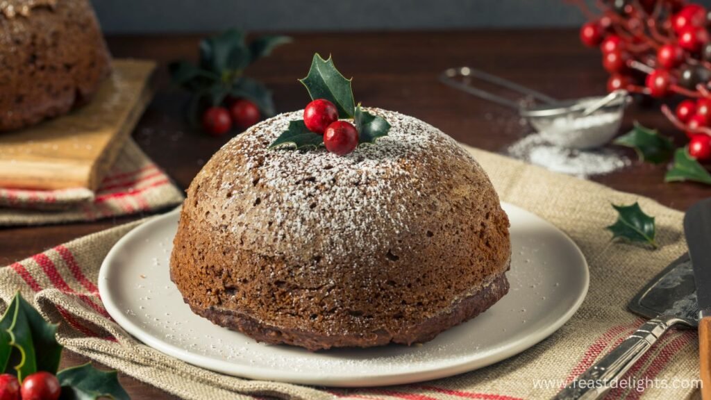 Baked Prune and Apricot Christmas Pudding Cake
