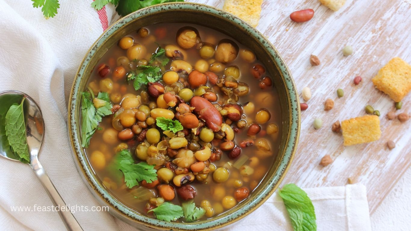 Dried Bean Soup with Thyme and Optional Sausage