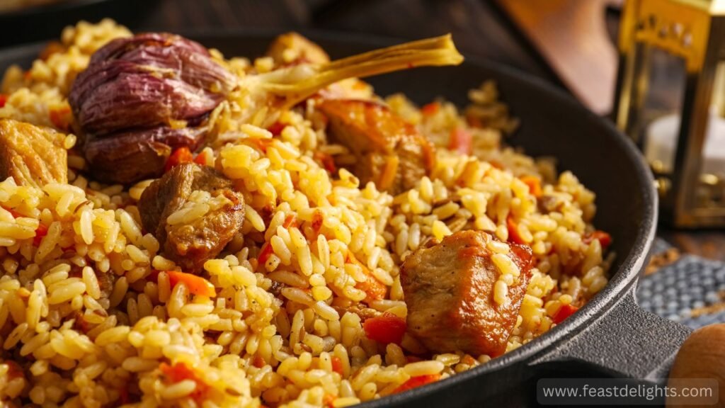 Chicken Pilaf in a Skillet