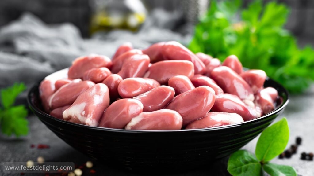 Creamy Chicken Hearts with Onion and Herbs