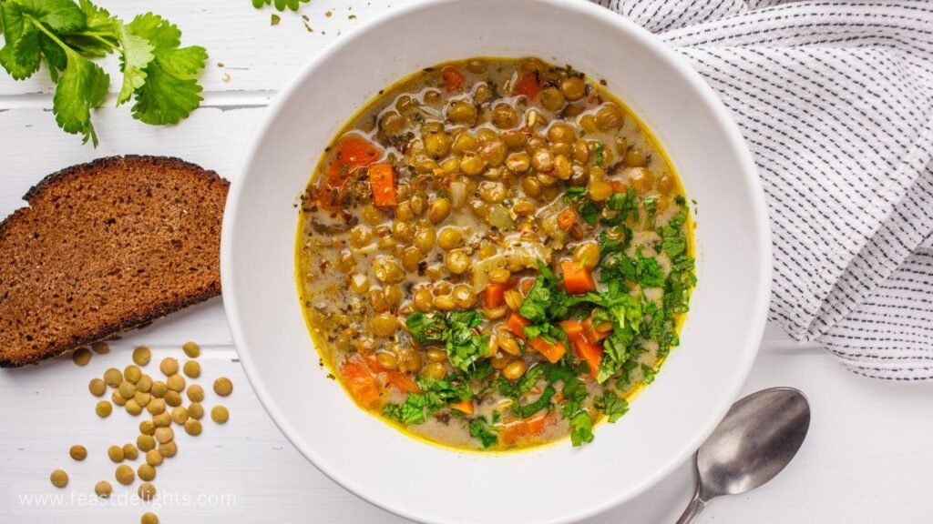 Red Lentil and Vegetable Soup with Prunes