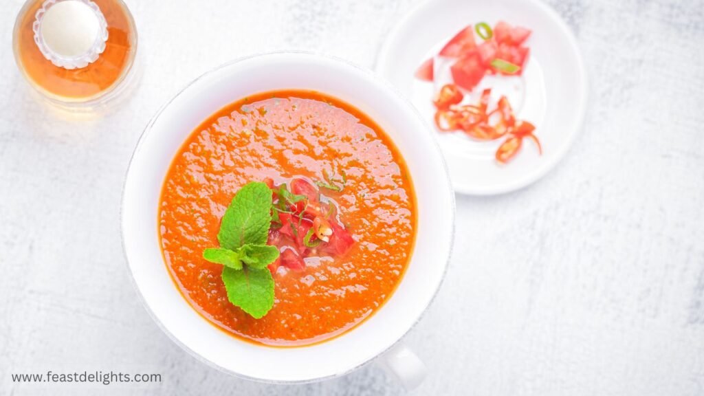 Spanish Gazpacho with Tomato, Cucumber and Pepper