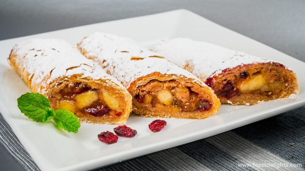 Apple and Walnut Filo Strudel