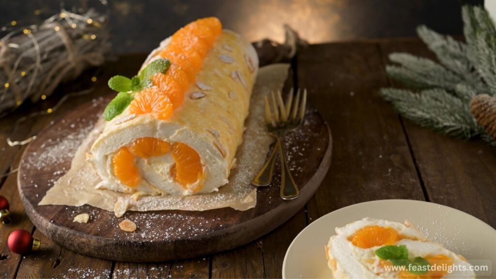 Berry and Cream Meringue Roulade