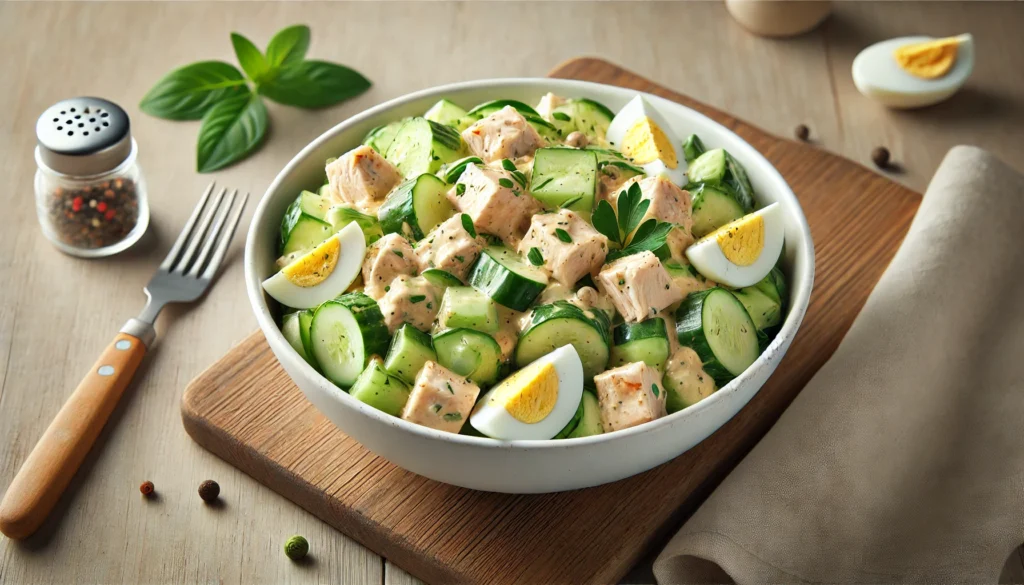 Chicken, Cucumber and Cheese Salad