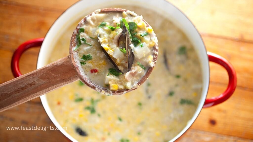 Mussel and Corn Soup with Cream