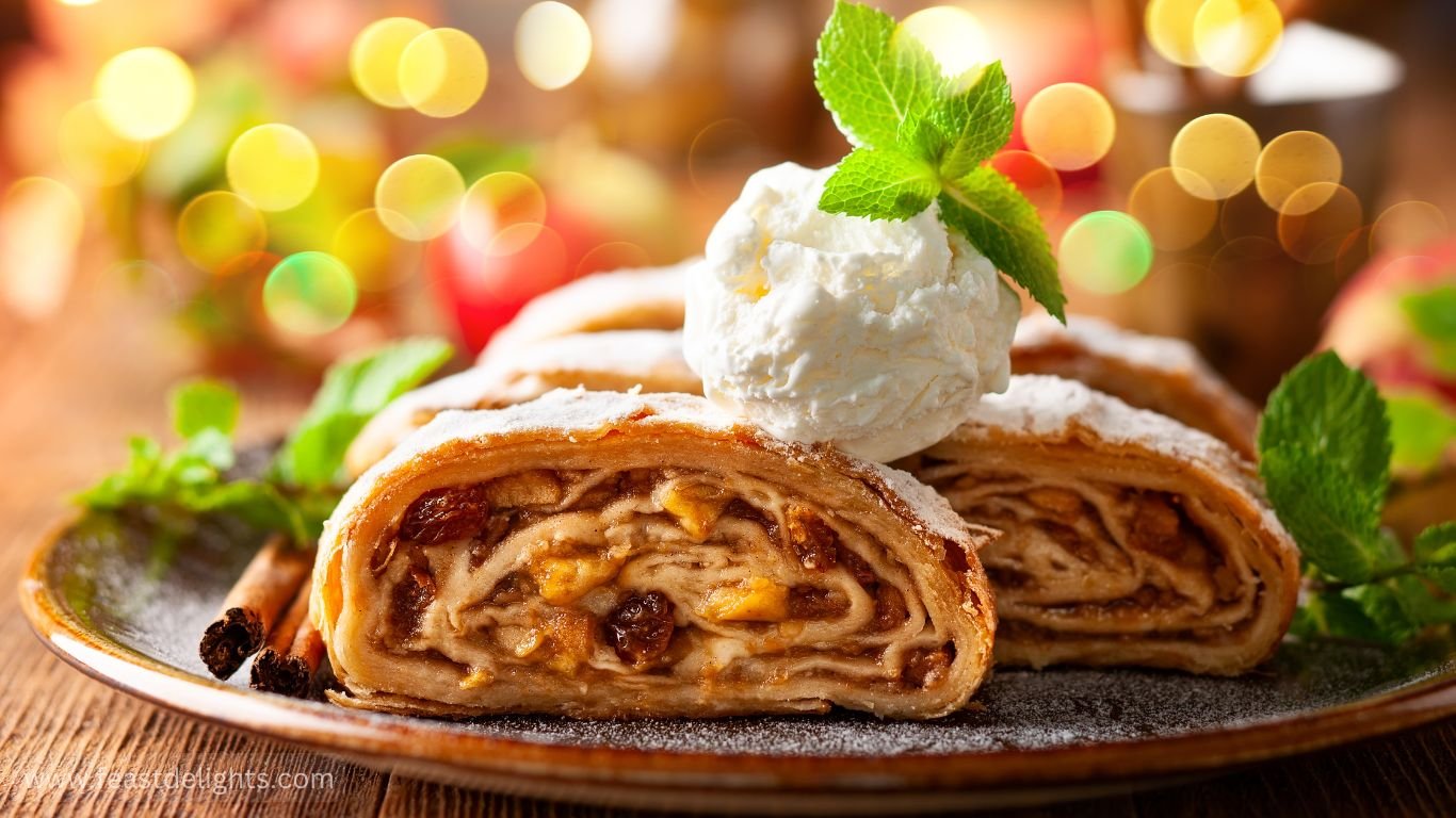 Пісний яблучний штрудель