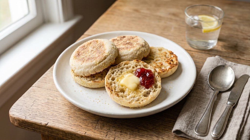 Finished English Muffins, presented as the featured image for the recipe.