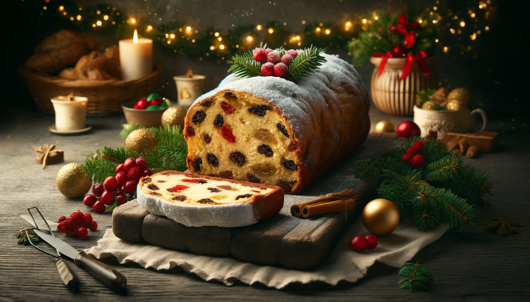 German Stollen with Raisins, Candied Citrus and Almonds