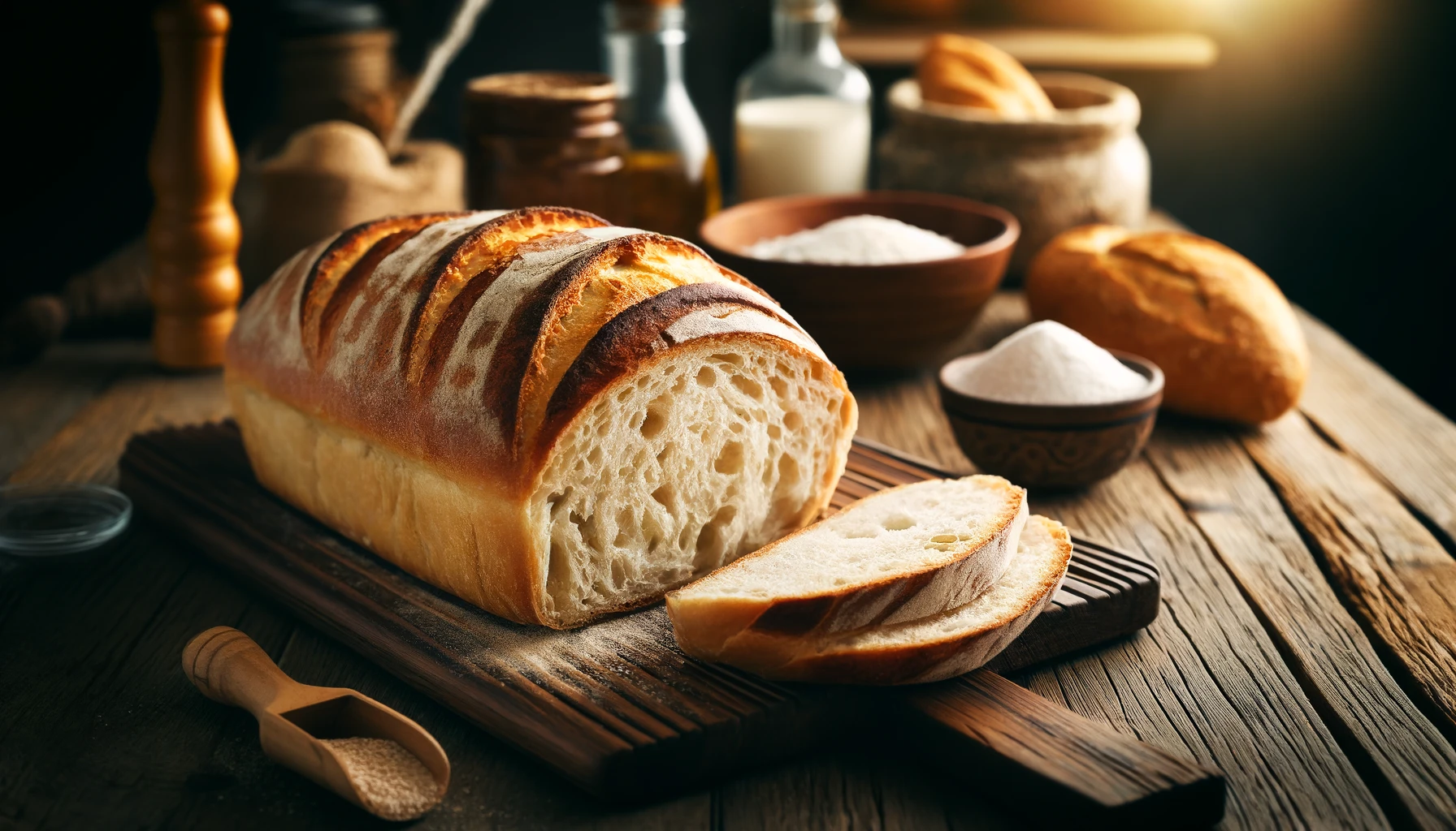 Soft White Sandwich Loaf with Yeast and Oil