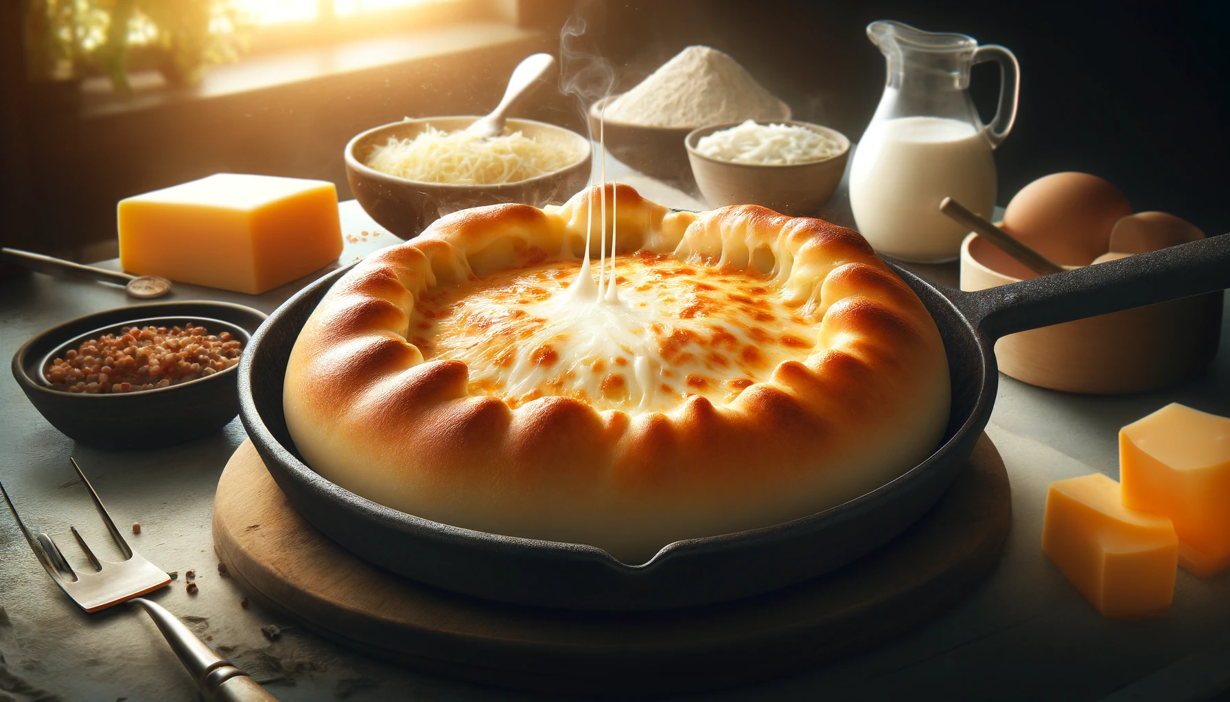 Skillet Khachapuri Recipe with Kefir and Cheese 34 Skillet Khachapuri Recipe with Kefir and Cheese