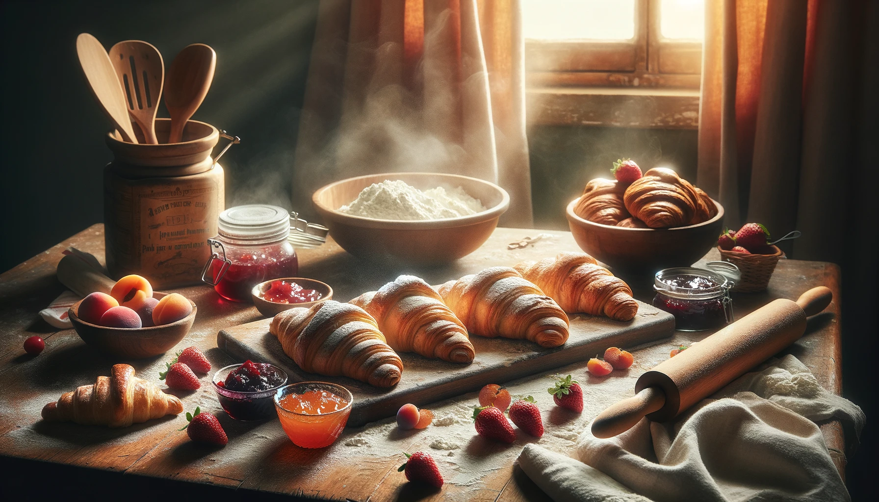 Yeast Rogaliki with Thick Fruit Jam
