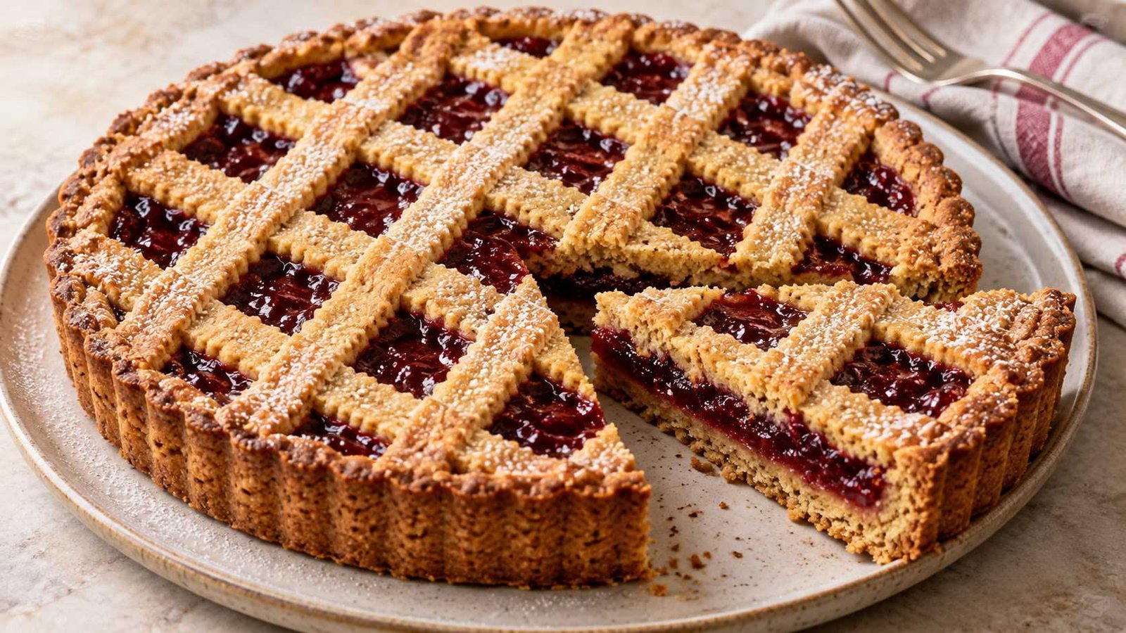 Linzer Torte Recipe with Almond Pastry and Berry Jam